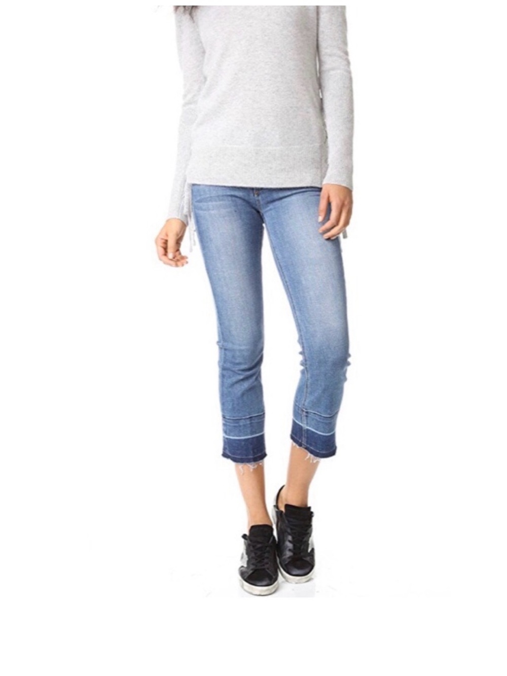 MCGuire Light Wash Cropped Women's Jeans - Denim Crop with Dark Hem 29